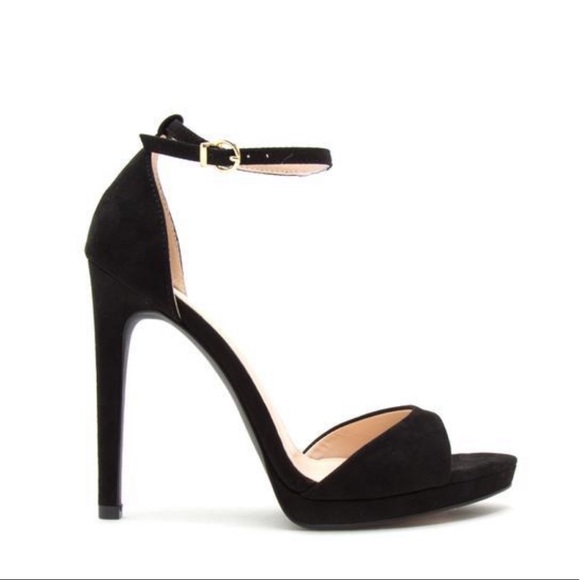 Open-Toe Black Stiletto Heels - Picture 2 of 5